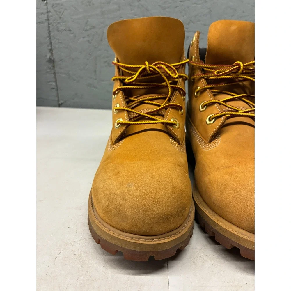 Timberland 6 Inch Premium Waterproof Boots Youth 4.5 Brown Nubuck Leather